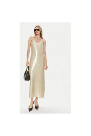 Rochie dama - 303647537 - Poliester reciclat - Auriu