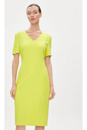 Rochie dama - 303660390 - Viscoza/Poliester - Galben