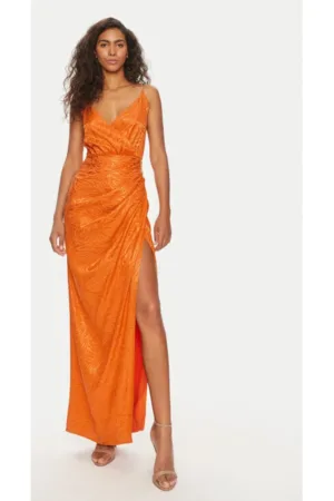 Rochie dama - 303690380 - Viscoza/Poliester - Portocaliu
