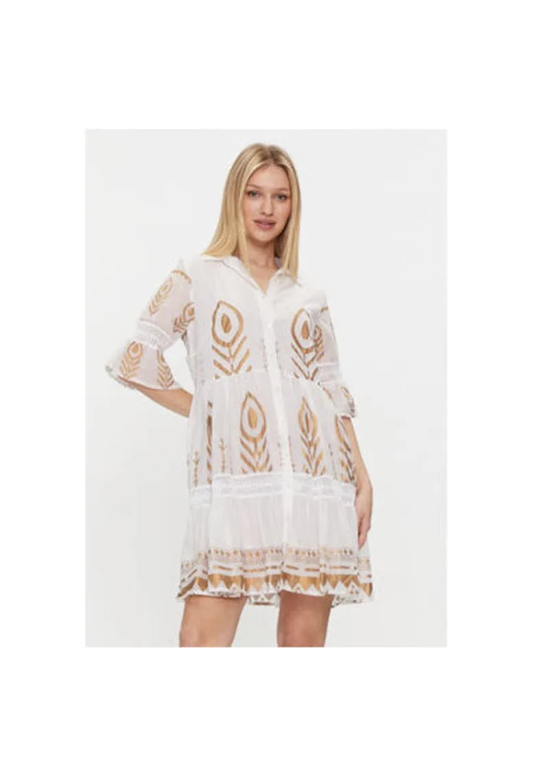 Rochie dama - 303756710 - Bumbac - Alb