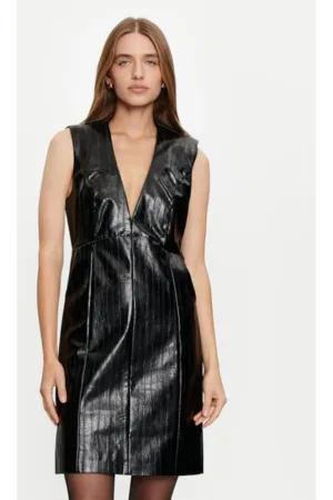 Rochie dama -  304295188 - Piele ecologica - Negru