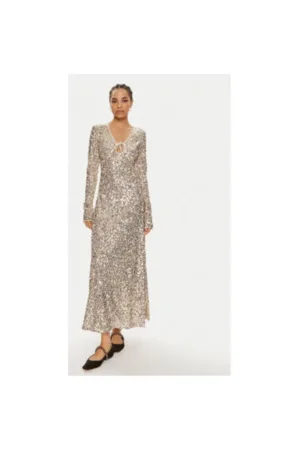 Rochie dama - 304471391 - Poliester reciclat - Auriu