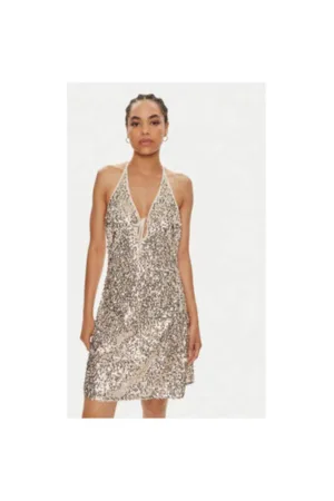 Rochie dama - 304471407 - Poliester reciclat - Auriu