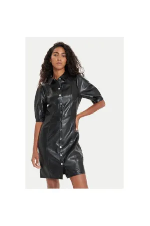 Rochie dama -  304483448 - Piele ecologica - Negru