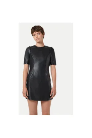 Rochie dama - 304517129 - Piele - Negru