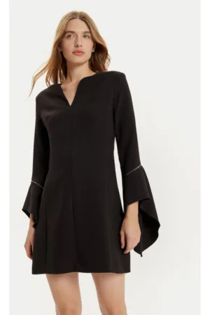 Rochie dama - 304891120 - Poliester/Viscoza - S INTL - Negru