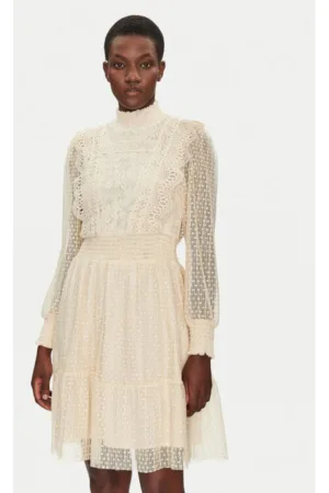 Rochie dama - 304893674 - Poliamida/Bumbac - Bej