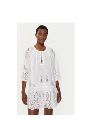 Rochie dama - 305150783 - Bumbac - Alb
