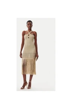 Rochie dama - 305172495 - Viscoza/Fibre metalice - Bej