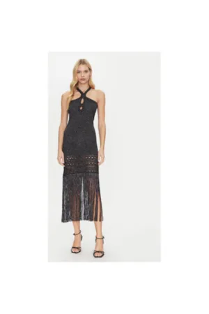 Rochie dama - 305172501 - Viscoza/Fibre metalice - Negru