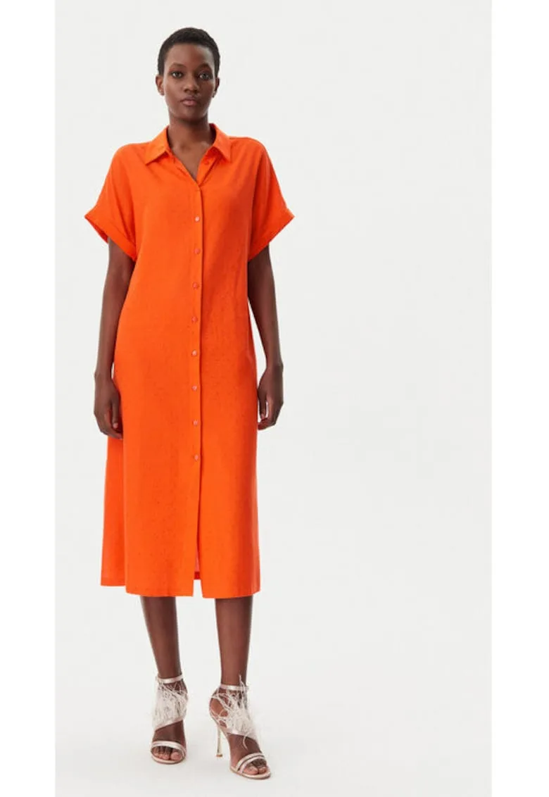 Rochie dama - 305348401 - Bumbac/Poliester - Portocaliu