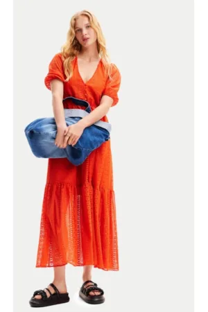 Rochie dama -  76695 - Portocaliu - Bumbac