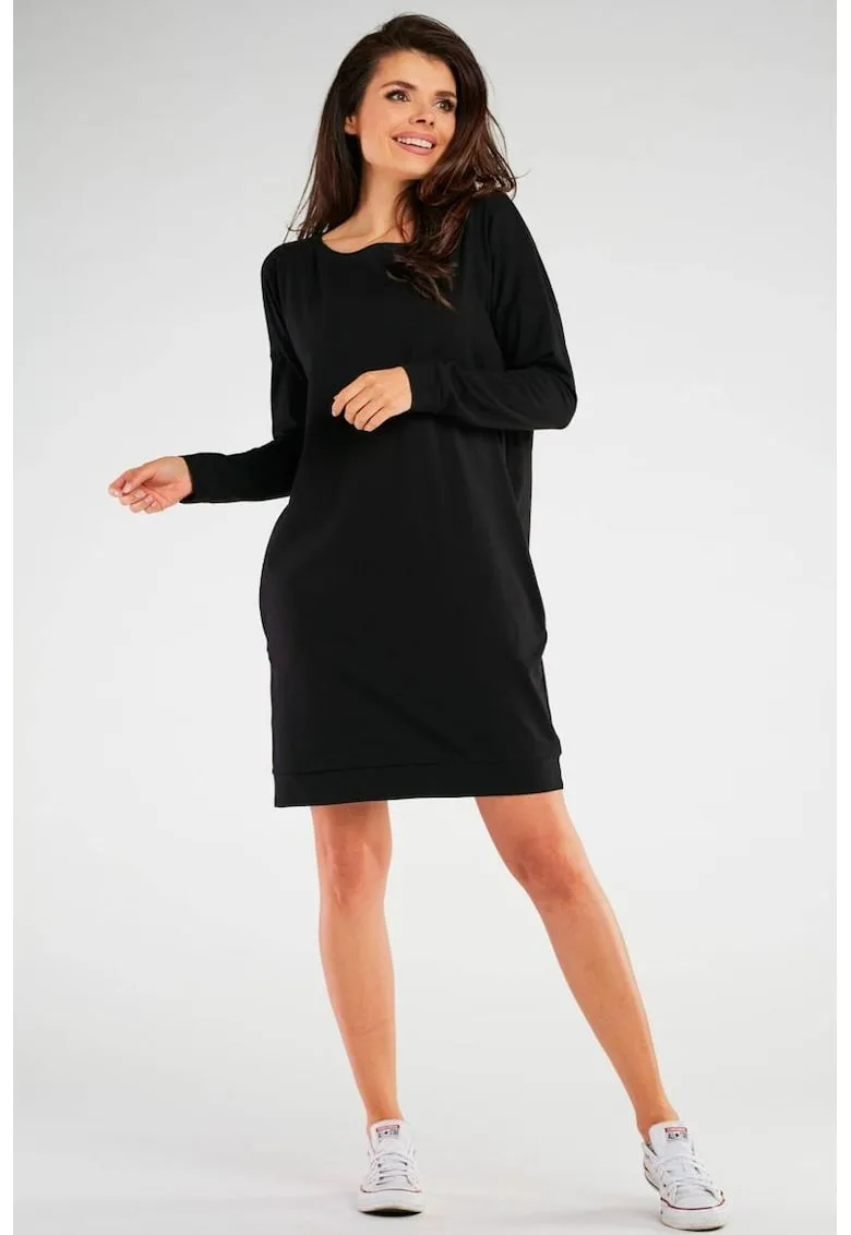 Rochie dama - Bumbac/Lycra - Negru