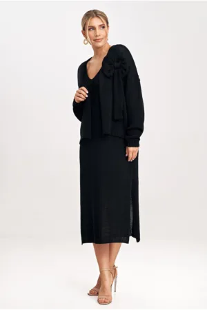 Rochie dama M997 - acril - bumbac - negru -