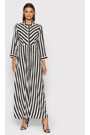 Rochie dama - Negru - Alb - Viscoza