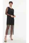 Rochie dama -  Negru - Nylon -