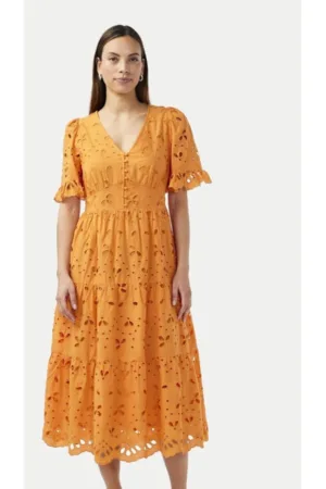 Rochie dama -  Portocaliu - Bumbac