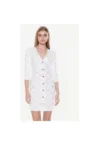 Rochie dama  RA3105 - Viscoza/Poliester - XS INTL - Alb