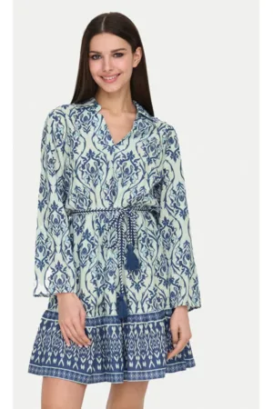 Rochie dama  albastru bumbac