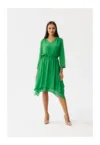 Rochie dama asimetrica -  Spumados - verde deschis