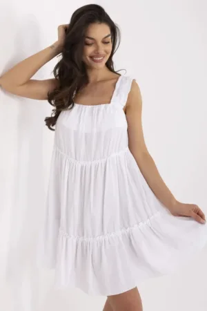 Rochie dama bumbac - alb -