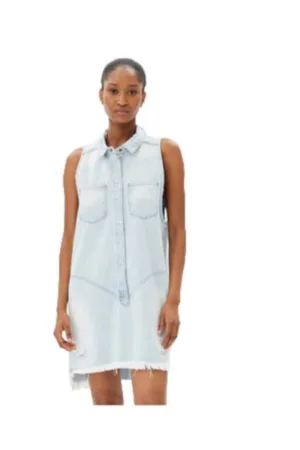 Rochie dama  bumbac - albastru deschis -