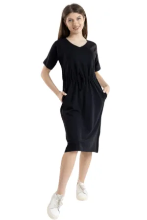 Rochie dama - cu maneca scurta - neagra