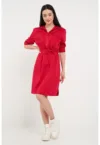 - Rochie dama tip camasa (Culoare: RED - Marime: XS/34)