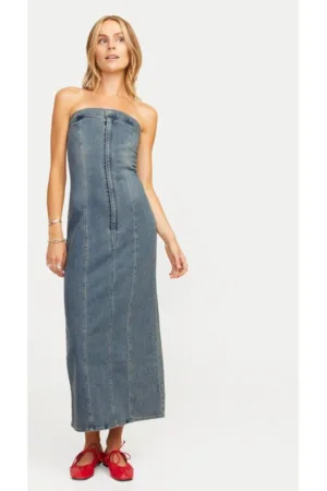 Rochie de blugi Tinga 12260695 Albastru Slim Fit - Bumbac