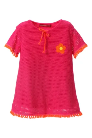 Rochie de bumbac cu aspect crosetat