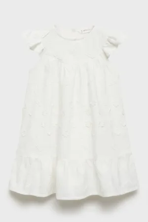 Rochie de bumbac cu broderie florala