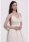 Rochie de bumbac cu croiala in A si bretele subtiri