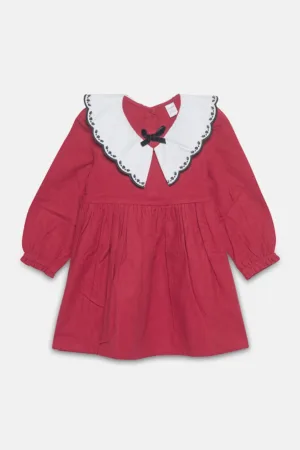 Rochie de bumbac cu guler Peter Pan