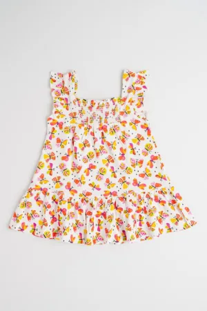 Rochie de bumbac cu imprimeu