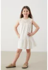 Rochie de bumbac cu insertie crosetata