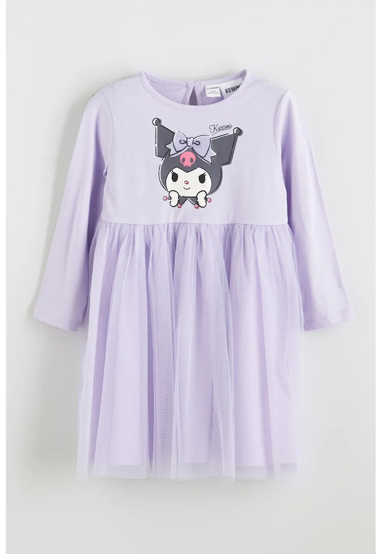 Rochie de bumbac cu insertie din tul