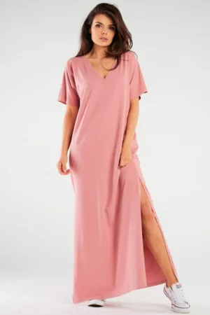 Rochie de bumbac cu maneci scurte