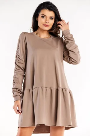 Rochie de bumbac cu volan