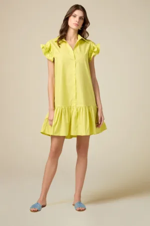 Rochie de bumbac cu volane