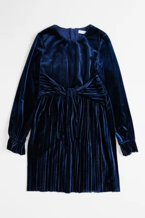 Rochie de catifea cu funda