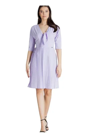 Rochie de cocktail - Midi - Textil - Mov