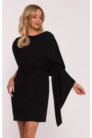 Rochie de cocktail cu pelerina decorativa