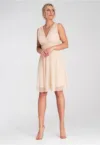 Rochie de cocktail  eleganta - din plasa - bej -
