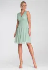 Rochie de cocktail  eleganta - din plasa - menta -