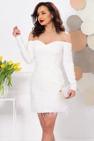 Rochie de cununie Briana pretioasa cu perle si fulgi