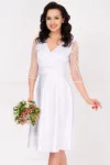 Rochie de cununie alba Britney in clos cu maneci din tulle