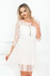Rochie de cununie in clos mini din dantela si tul alb