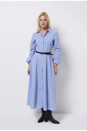 Rochie de dama  albastra - regular fit - bumbac - marime