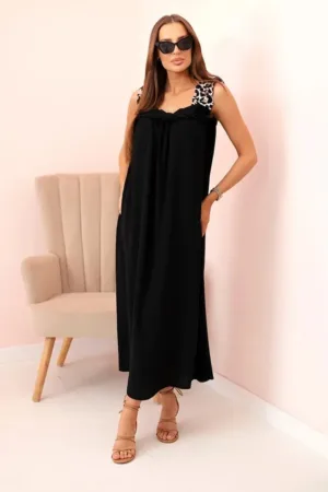 Rochie de dama cu bretele cu model animal print -