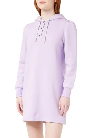 Rochie de dama -  mov - bumbac si poliester - cu gluga - design simplu - nou cu defect -